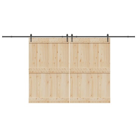 Kit de herrajes para puertas correderas acero negro 427 cm de , Artículos para puertas - Ref: Foro24-3295782, Precio: 114,97 ...