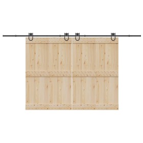 Kit de herrajes para puertas correderas acero negro 400 cm de , Artículos para puertas - Ref: Foro24-3295794, Precio: 82,39 €...
