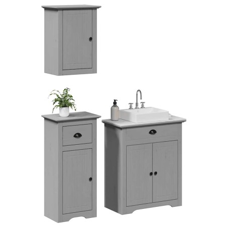 Juego de muebles de baño BODO 3 pzas madera maciza pino gris de , Muebles de baño - Ref: Foro24-3307649, Precio: 236,83 €, De...