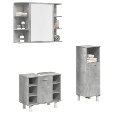 Set muebles de baño 2 piezas madera contrachapada gris hormigón de , Muebles de baño - Ref: Foro24-3324854, Precio: 142,40 €,...