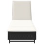 Tumbona con ruedas y cojín ratán sintético negro de , Tumbonas - Ref: Foro24-4104033, Precio: 164,63 €, Descuento: %