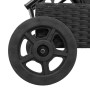 Tumbona con ruedas y cojín ratán sintético negro de , Tumbonas - Ref: Foro24-4104033, Precio: 164,63 €, Descuento: %