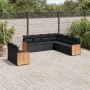 Set de sofás de jardín 8 piezas y cojines ratán sintético negro en Conjuntos de jardín | Comprar online en Foru.es