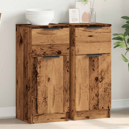 Aparadores 2 uds madera ingeniería madera envejecida 30x30x70cm de , Aparadores - Ref: Foro24-856952, Precio: 97,18 €, Descue...