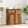 Aparadores 2 uds madera ingeniería madera envejecida 30x30x70cm de , Aparadores - Ref: Foro24-856952, Precio: 97,18 €, Descue...