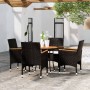 Juego de comedor para jardín 5 piezas ratán sintético negro de vidaXL, Conjuntos de jardín - Ref: Foro24-3058496, Precio: 282...