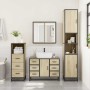 Set de muebles de baño 3 pzas madera contrachapada roble Sonoma de , Muebles de baño - Ref: Foro24-3301081, Precio: 337,06 €,...