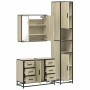 Set de muebles de baño 3 pzas madera contrachapada roble Sonoma de , Muebles de baño - Ref: Foro24-3301081, Precio: 337,06 €,...