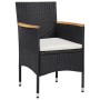 Juego de comedor para jardín 5 piezas ratán sintético negro de vidaXL, Conjuntos de jardín - Ref: Foro24-3058496, Precio: 282...