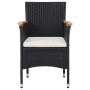 Juego de comedor para jardín 5 piezas ratán sintético negro de vidaXL, Conjuntos de jardín - Ref: Foro24-3058496, Precio: 282...