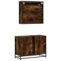Set de muebles baño 2 pzas madera contrachapada roble ahumado de , Muebles de baño - Ref: Foro24-3300942, Precio: 149,10 €, D...