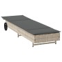Tumbona con ruedas y cojín ratán sintético gris claro de , Tumbonas - Ref: Foro24-4104038, Precio: 170,04 €, Descuento: %