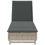 Tumbona con ruedas y cojín ratán sintético gris claro de , Tumbonas - Ref: Foro24-4104038, Precio: 170,04 €, Descuento: %
