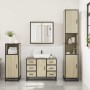 Set de muebles de baño 3 pzas madera contrachapada roble Sonoma de , Muebles de baño - Ref: Foro24-3300961, Precio: 255,52 €,...