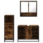 Set de muebles baño 3 pzas madera contrachapada roble ahumado de , Muebles de baño - Ref: Foro24-3301062, Precio: 236,17 €, D...