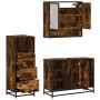 Set de muebles baño 3 pzas madera contrachapada roble ahumado de , Muebles de baño - Ref: Foro24-3301062, Precio: 236,17 €, D...
