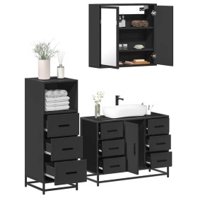 Juego de muebles de baño 3 pzas madera contrachapada negro de , Muebles de baño - Ref: Foro24-3301020, Precio: 283,52 €, Desc...
