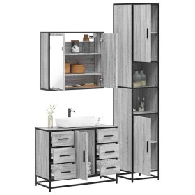 Set de muebles de baño 3 pzas madera contrachapada gris sonoma de , Muebles de baño - Ref: Foro24-3301083, Precio: 354,99 €, ...