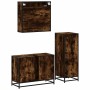 Set de muebles baño 3 pzas madera contrachapada roble ahumado de , Muebles de baño - Ref: Foro24-3301022, Precio: 284,06 €, D...