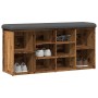 Banco zapatero madera de ingeniería madera vieja 102x32x50 cm de , Bancos para recibidores y almacenamiento - Ref: Foro24-857...