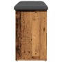 Banco zapatero madera de ingeniería madera vieja 102x32x50 cm de , Bancos para recibidores y almacenamiento - Ref: Foro24-857...