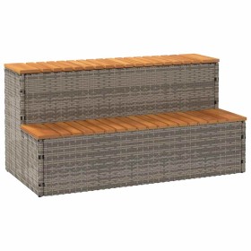 Escalón bañera hidromasaje gris 100x50x50,5 cm ratán sintético de , Accesorios para piscinas y spa - Ref: Foro24-4103945, Pre...