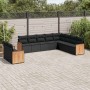 Set de sofás de jardín 10 pzas cojines ratán sintético negro en Conjuntos de jardín | Comprar online en Foru.es