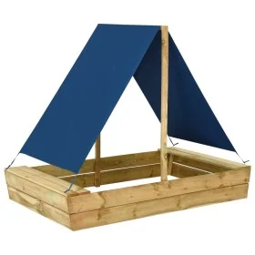 Arenero con tejado de madera de pino impregnada 160x100x133 cm de vidaXL, Cajones de arena - Ref: Foro24-3059957, Precio: 70,...