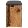 Banco zapatero madera de ingeniería madera vieja 82x32x45,5 cm de , Bancos para recibidores y almacenamiento - Ref: Foro24-85...