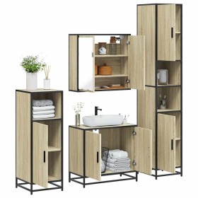 Juego de muebles de baño 4 pzas contrachapada roble sonoma de , Muebles de baño - Ref: Foro24-3301186, Precio: 340,65 €, Desc...