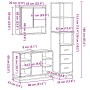 Set de muebles baño 3 pzas madera contrachapada roble marrón de , Muebles de baño - Ref: Foro24-3301184, Precio: 259,23 €, De...