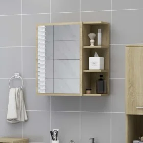 Armario espejo baño contrachapada color roble 62,5x20,5x64 cm de vidaXL, Tocadores de baño - Ref: Foro24-803311, Precio: 55,1...