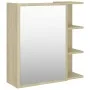 Armario espejo baño contrachapada color roble 62,5x20,5x64 cm de vidaXL, Tocadores de baño - Ref: Foro24-803311, Precio: 55,1...