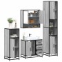 Set de muebles de baño 4 pzas madera contrachapada gris sonoma de , Muebles de baño - Ref: Foro24-3301228, Precio: 452,61 €, ...