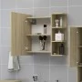 Armario espejo baño contrachapada color roble 62,5x20,5x64 cm de vidaXL, Tocadores de baño - Ref: Foro24-803311, Precio: 55,1...