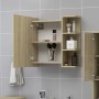Armario espejo baño contrachapada color roble 62,5x20,5x64 cm de vidaXL, Tocadores de baño - Ref: Foro24-803311, Precio: 52,6...