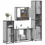Set de muebles de baño 4 pzas madera contrachapada gris sonoma de , Muebles de baño - Ref: Foro24-3301223, Precio: 438,19 €, ...