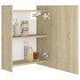 Armario espejo baño contrachapada color roble 62,5x20,5x64 cm de vidaXL, Tocadores de baño - Ref: Foro24-803311, Precio: 52,6...