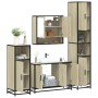 Juego de muebles de baño 4 pzas contrachapada roble sonoma de , Muebles de baño - Ref: Foro24-3301221, Precio: 404,71 €, Desc...