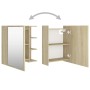 Armario espejo baño contrachapada color roble 62,5x20,5x64 cm de vidaXL, Tocadores de baño - Ref: Foro24-803311, Precio: 52,6...