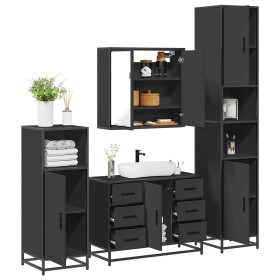 Juego de muebles de baño 4 pzas madera contrachapada negro de , Muebles de baño - Ref: Foro24-3301200, Precio: 465,28 €, Desc...