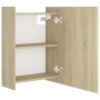 Armario espejo baño contrachapada color roble 62,5x20,5x64 cm de vidaXL, Tocadores de baño - Ref: Foro24-803311, Precio: 52,6...