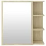 Armario espejo baño contrachapada color roble 62,5x20,5x64 cm de vidaXL, Tocadores de baño - Ref: Foro24-803311, Precio: 55,1...