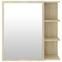 Armario espejo baño contrachapada color roble 62,5x20,5x64 cm de vidaXL, Tocadores de baño - Ref: Foro24-803311, Precio: 52,6...