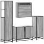 Set de muebles de baño 4 pzas madera contrachapada gris sonoma de , Muebles de baño - Ref: Foro24-3301263, Precio: 464,86 €, ...