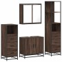 Set de muebles baño 4 pzas madera contrachapada roble marrón de , Muebles de baño - Ref: Foro24-3301249, Precio: 319,19 €, De...