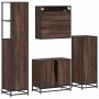 Set de muebles baño 4 pzas madera contrachapada roble marrón de , Muebles de baño - Ref: Foro24-3301249, Precio: 319,19 €, De...