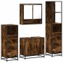 Set de muebles baño 4 pzas madera contrachapada roble ahumado de , Muebles de baño - Ref: Foro24-3301277, Precio: 296,84 €, D...