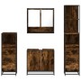 Set de muebles baño 4 pzas madera contrachapada roble ahumado de , Muebles de baño - Ref: Foro24-3301277, Precio: 296,84 €, D...