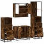 Set de muebles baño 4 pzas madera contrachapada roble ahumado de , Muebles de baño - Ref: Foro24-3301277, Precio: 296,84 €, D...